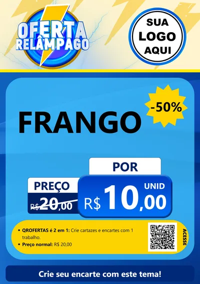 Modelo de Cartaz para Cartaz A4 Vertical com o tema Oferta Relâmpago para Assados