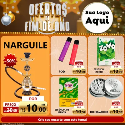 Modelo de Rede Social para Feed Facebook com o tema Ofertas de Fim de Ano para Tabacaria
