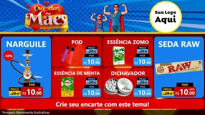 Modelo de TV para TV Horizontal com o tema Dia das Mães para Tabacaria