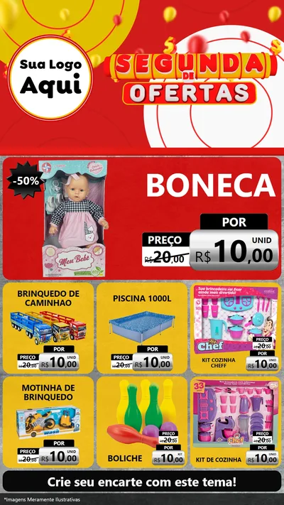 Modelo de Rede Social para Stories com o tema Segunda de Ofertas para Brinquedos