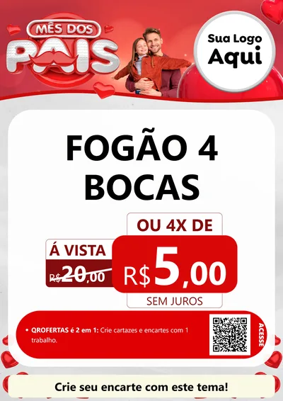 Modelo de Cartaz para Cartaz A4 Vertical com o tema Mês dos Pais para Móveis e Eletro