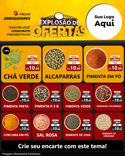 Modelo de Rede Social para Feed Instagram com o tema Explosão de Ofertas para Produtos Naturais