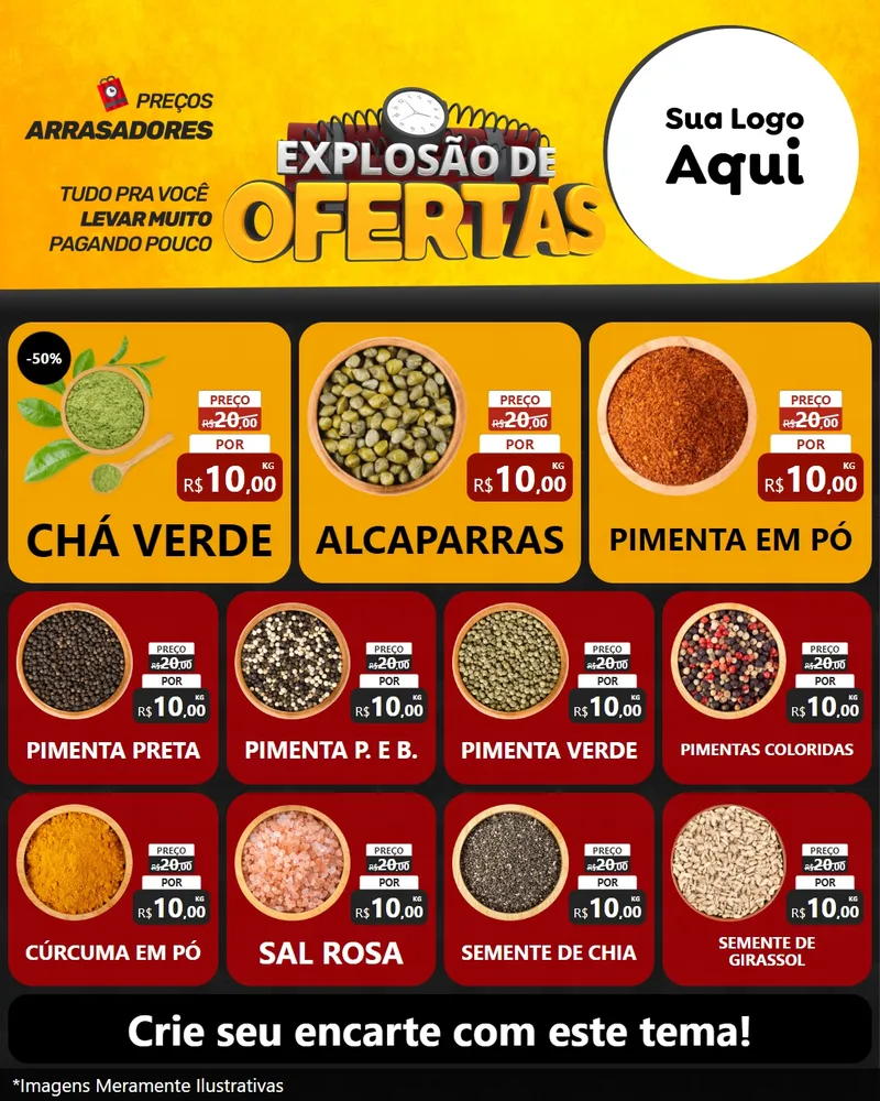Modelo de Rede Social para Feed Instagram com o tema Explosão de Ofertas para Produtos Naturais