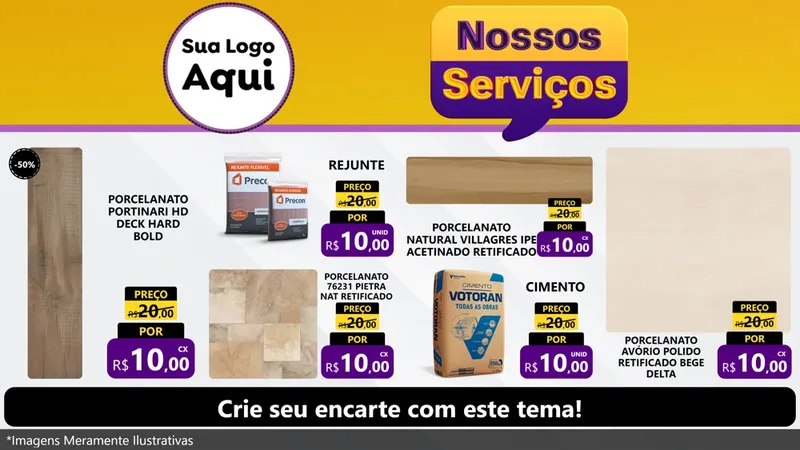 Modelo de TV para TV Horizontal com o tema Nossos Serviços para Pisos e revestimentos