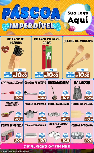 Modelo de Encarte para Encarte Grande com o tema Páscoa Imperdível para Utilidades Domésticas