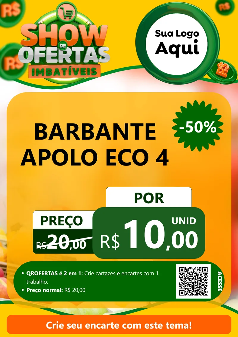 Modelo de Cartaz para Cartaz A4 Vertical com o tema Show de Ofertas Imbatíveis para Armarinho e Aviamentos