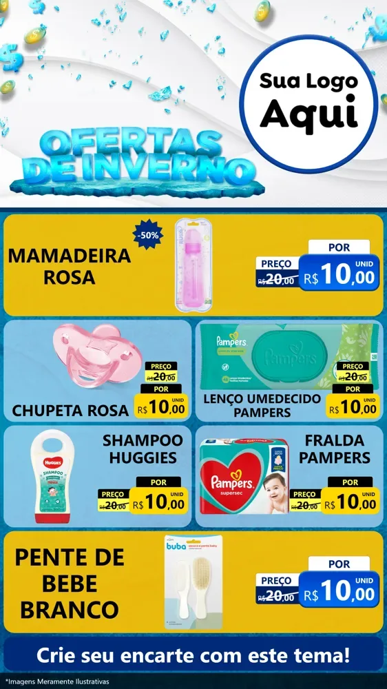 Modelo de TV para TV Vertical com o tema Ofertas de Inverno para Bebês