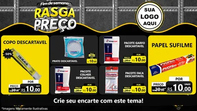 Modelo de TV para TV Horizontal com o tema Fim de Semana Rasga Preço para Embalagens