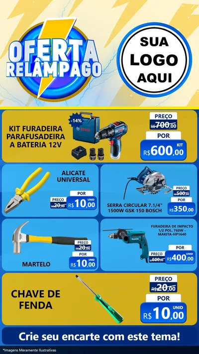 Modelo de TV para TV Vertical com o tema Oferta Relâmpago para Maquinas e Ferramentas