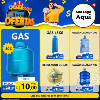 Modelo de Rede Social para Feed Facebook com o tema Quartou de Ofertas para Água e gás