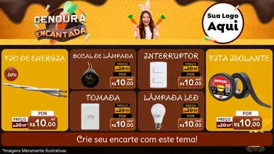 Modelo de TV para TV Horizontal com o tema Cenoura Encantada - Páscoa para Materiais Elétricos