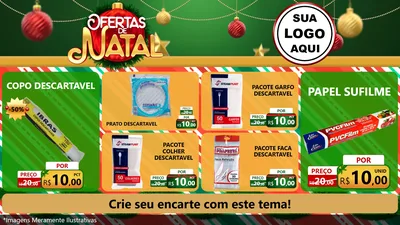 Modelo de TV para TV Horizontal com o tema Ofertas de Natal para Embalagens