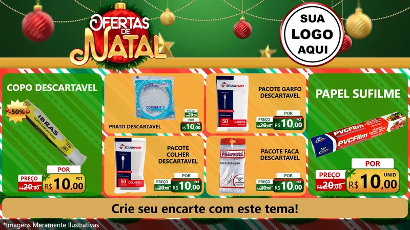 Modelo de TV para TV Horizontal com o tema Ofertas de Natal para Embalagens