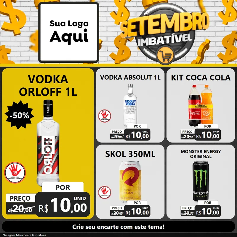 Modelo de Rede Social para Feed Facebook com o tema Setembro Imbatível para Distribuidora de bebidas