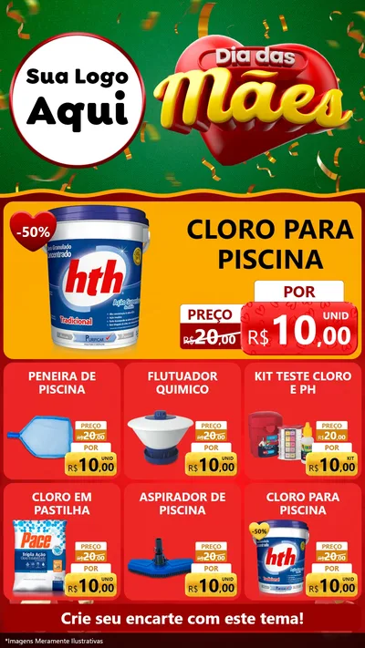 Modelo de Rede Social para Stories com o tema Dia das Mães para Produtos para Piscina