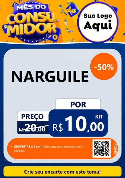 Modelo de Cartaz para Cartaz A4 Vertical com o tema Mês do Consumidor para Tabacaria