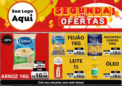 Modelo de Encarte para Encarte A4 Horizontal com o tema Segunda de Ofertas para Supermercado