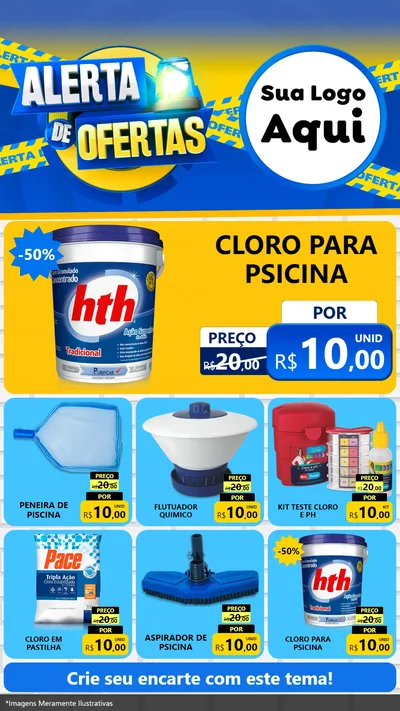 Modelo de Rede Social para Stories com o tema Alerta de Ofertas para Produtos para Piscina