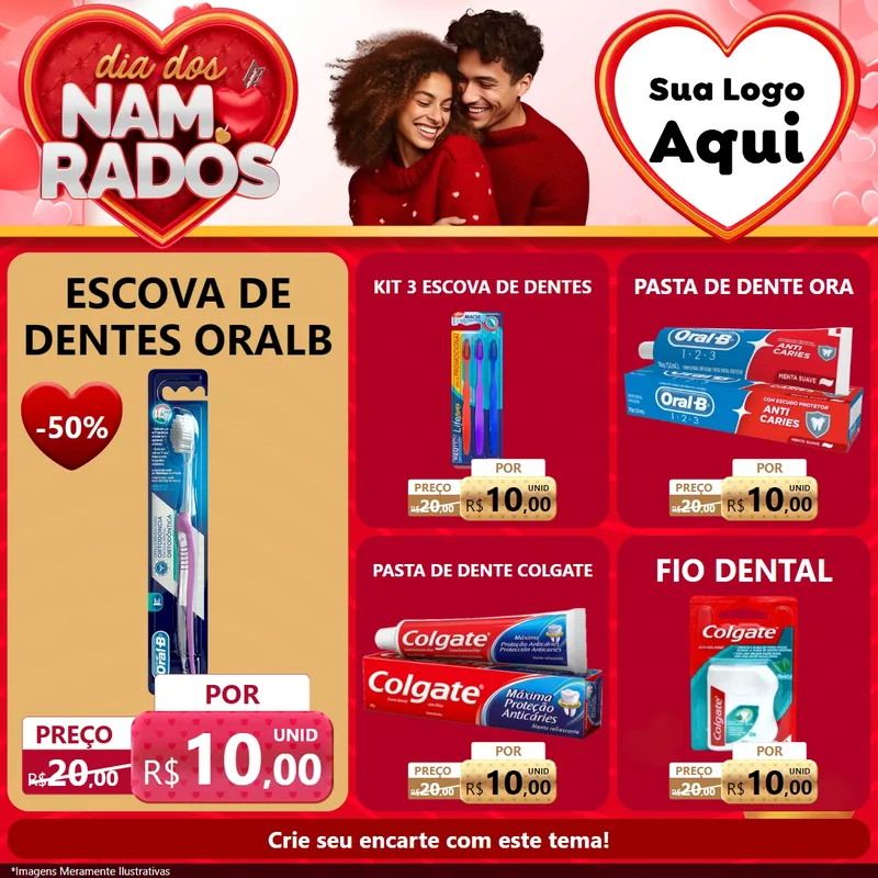 Modelo de Rede Social para Feed Facebook com o tema Dia dos Namorados para Higiene Pessoal