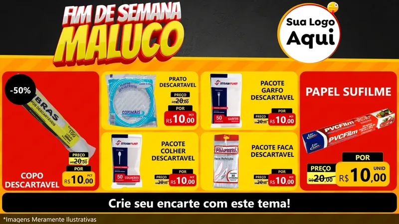 Modelo de TV para TV Horizontal com o tema Final de Semana Maluco para Embalagens