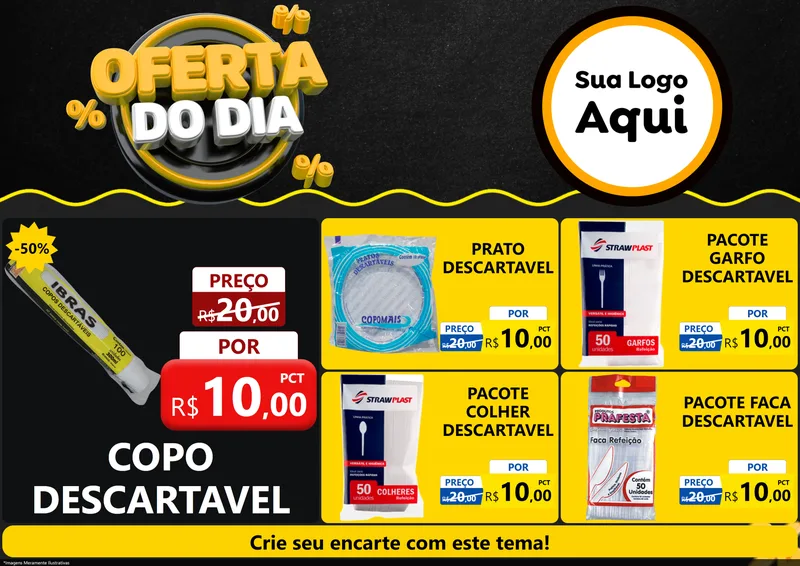 Modelo de Encarte para Encarte A4 Horizontal com o tema Oferta Do Dia para Embalagens