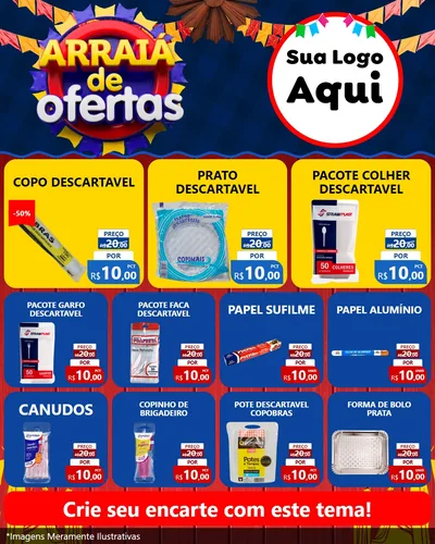 Modelo de Rede Social para Feed Instagram com o tema Arraiá de Ofertas para Embalagens