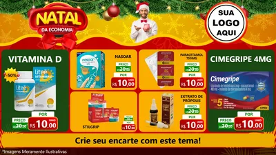 Modelo de TV para TV Horizontal com o tema Natal da Economia para Farmácia