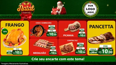 Modelo de TV para TV Horizontal com o tema Natal Especial para Assados