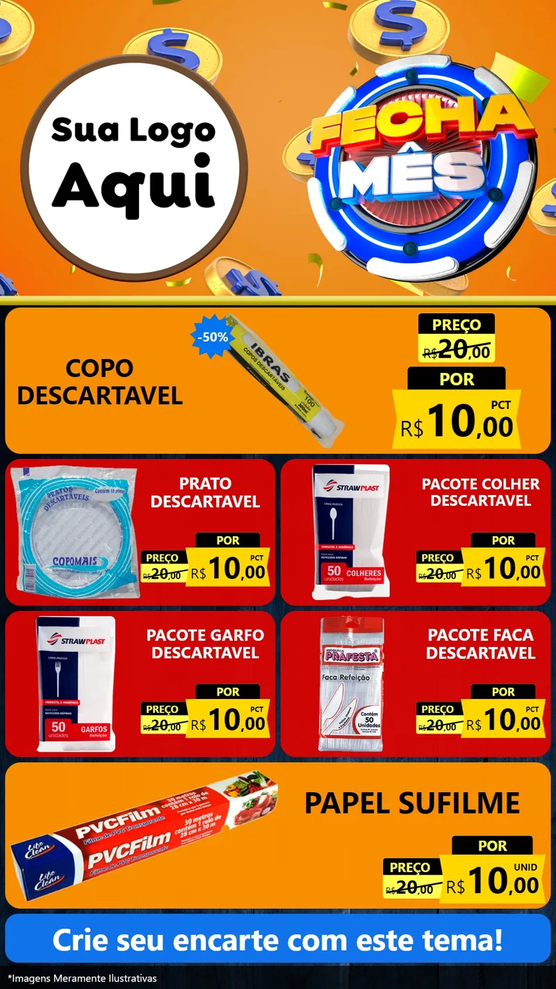 Modelo de TV para TV Vertical com o tema Fecha Mês para Embalagens