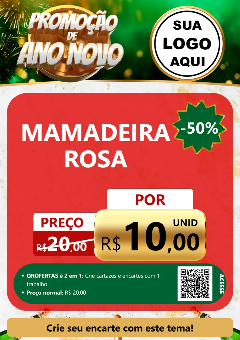 Modelo de Cartaz para Cartaz A4 Vertical com o tema Promoção de Ano Novo para Bebês