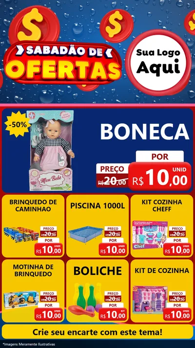 Modelo de Rede Social para Stories com o tema Sabadão de Ofertas para Brinquedos