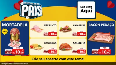 Modelo de TV para TV Horizontal com o tema Oferta Do Dia Dos Pais para Frios e Laticínios