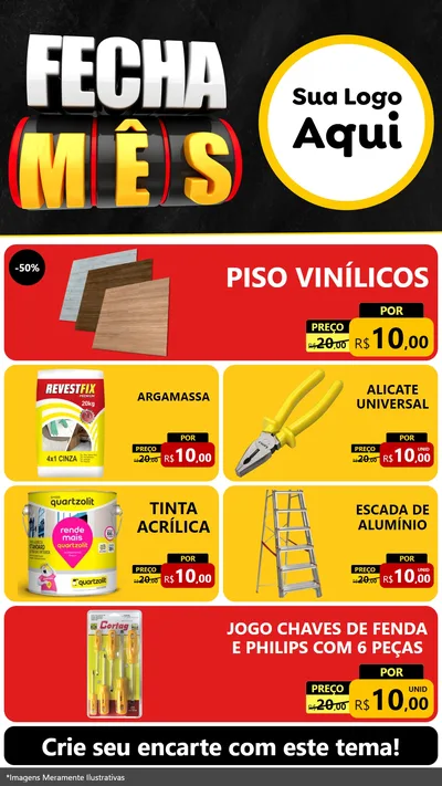 Modelo de TV para TV Vertical com o tema Fecha Mês para Material para Construção