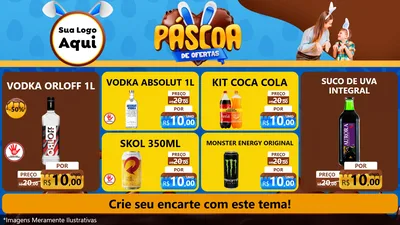 Modelo de TV para TV Horizontal com o tema Páscoa de Ofertas para Distribuidora de bebidas