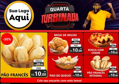 Modelo de Encarte para Encarte A4 Horizontal com o tema Quarta Turbinada para Padaria
