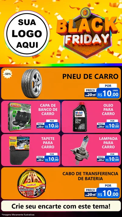 Modelo de TV para TV Vertical com o tema Black Friday para Auto peças