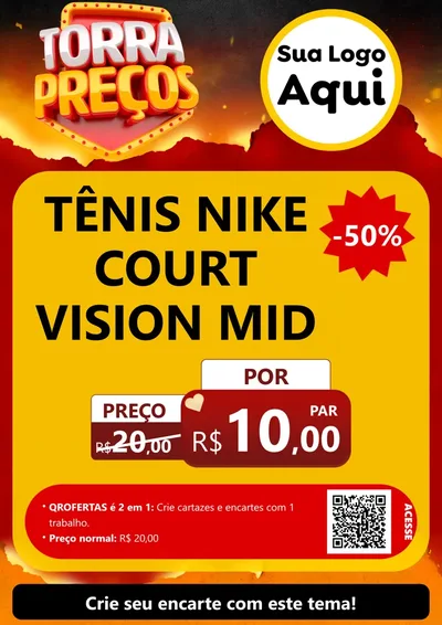 Modelo de Cartaz para Cartaz A4 Vertical com o tema Torra Preços para Calçados