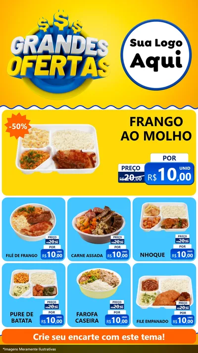 Modelo de Rede Social para Stories com o tema Grandes Ofertas para Restaurante