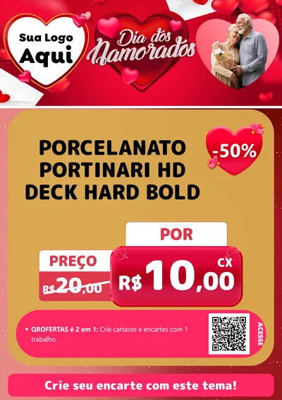 Modelo de Cartaz para Cartaz A4 Vertical com o tema Dia Dos Namorados para Pisos e revestimentos