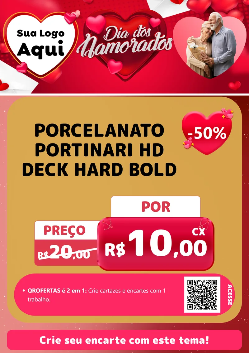 Modelo de Cartaz para Cartaz A4 Vertical com o tema Dia Dos Namorados para Pisos e revestimentos