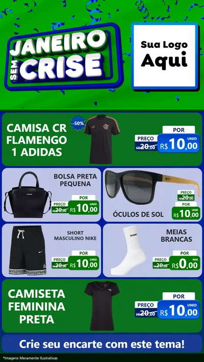 Modelo de TV para TV Vertical com o tema Janeiro Sem Crise para Roupas e acessórios