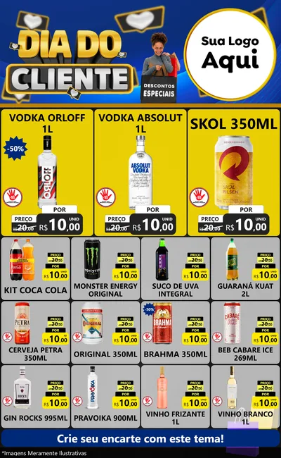 Modelo de Encarte para Encarte Grande com o tema Dia Do Cliente para Distribuidora de bebidas