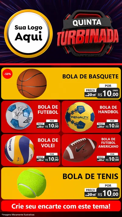 Modelo de TV para TV Vertical com o tema Quinta Turbinada para Artigos Esportivos