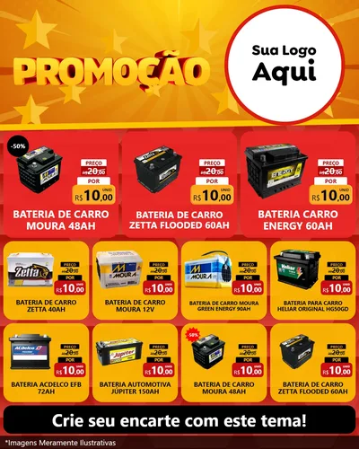 Modelo de Rede Social para Feed Instagram com o tema Promoção para Baterias Elétricas