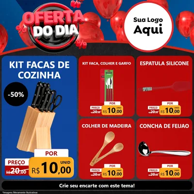 Modelo de Rede Social para Feed Facebook com o tema Oferta do Dia para Utilidades Domésticas