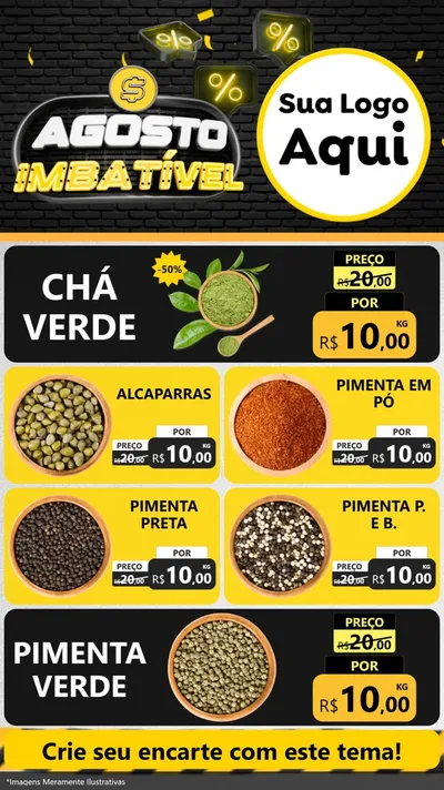 Modelo de TV para TV Vertical com o tema Agosto Imbatível para Produtos Naturais