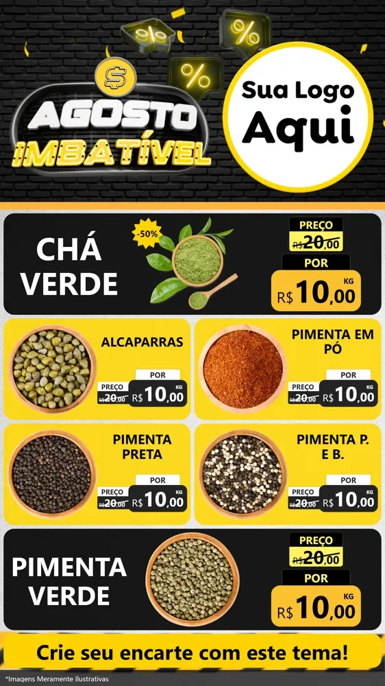 Modelo de TV para TV Vertical com o tema Agosto Imbatível para Produtos Naturais
