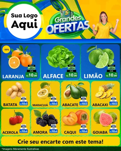 Modelo de Rede Social para Feed Instagram com o tema Grandes Ofertas para Hortifrúti