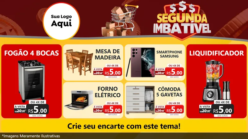 Modelo de TV para TV Horizontal com o tema Segunda Imbatível para Móveis e Eletro