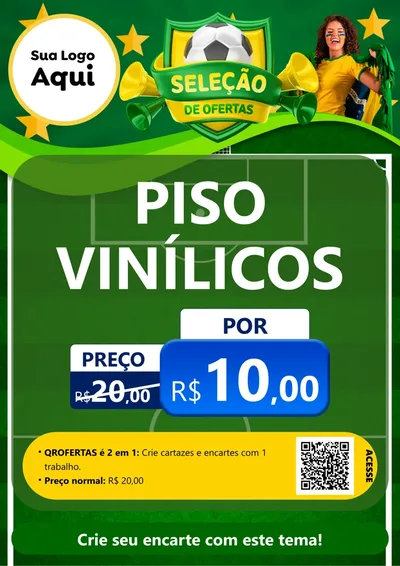 Modelo de Cartaz para Cartaz A4 Vertical com o tema Seleção de Ofertas - Copa para Material para Construção